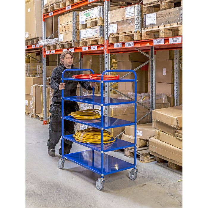 Tall Multi Shelf Trolley (3 Tier) - Blue Application