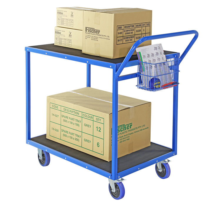 2 Tier Picking Platform Trolley with boxes