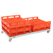 Double Bread Crate Dolly pictured with crates
